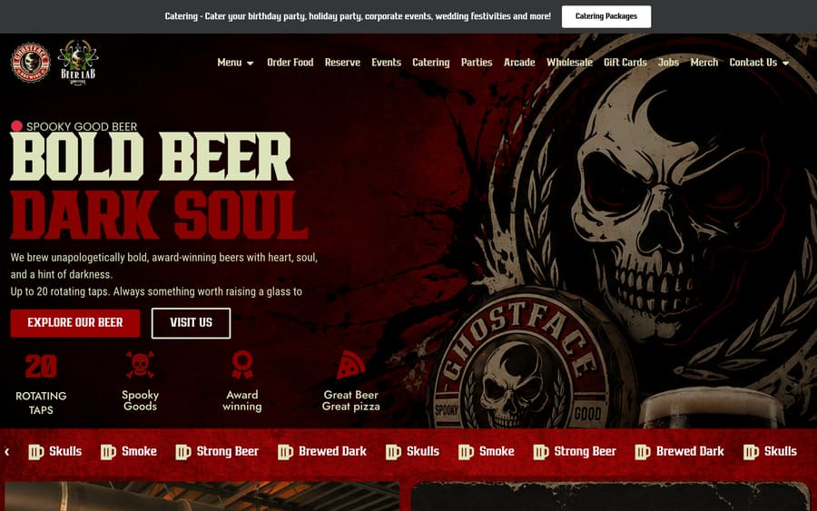 GhostFace Brewing website