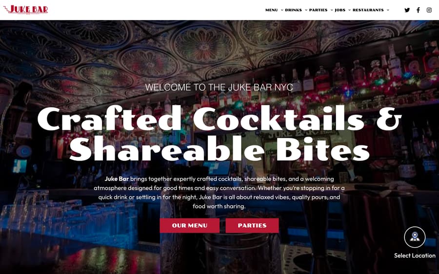 Juke Bar website