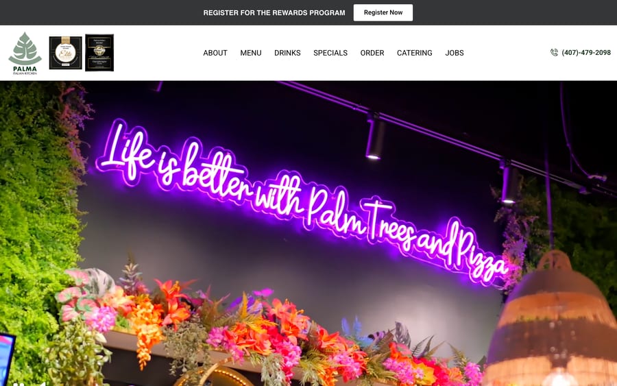 Palma Italian Kitchen website